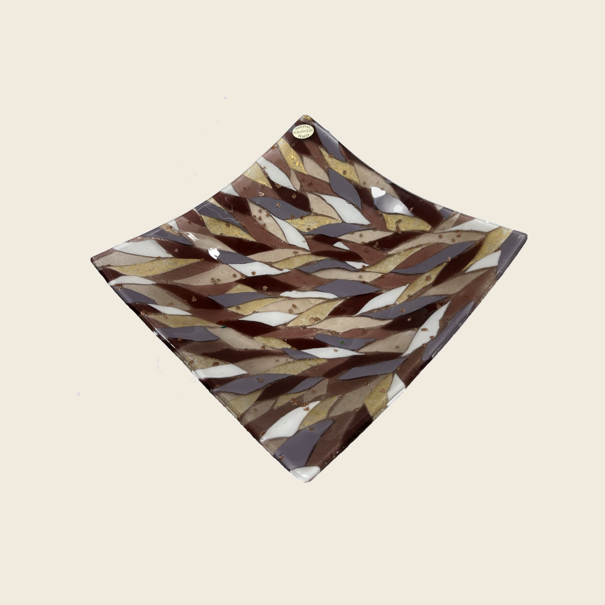 Centerpiece - Plates, pocket emptier - Lux - Amethyst - Table-top square plate - Murano Art Italy