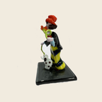 Sculpture - Figurines - Clown - Clown with flower and dog - Murano Art Italy