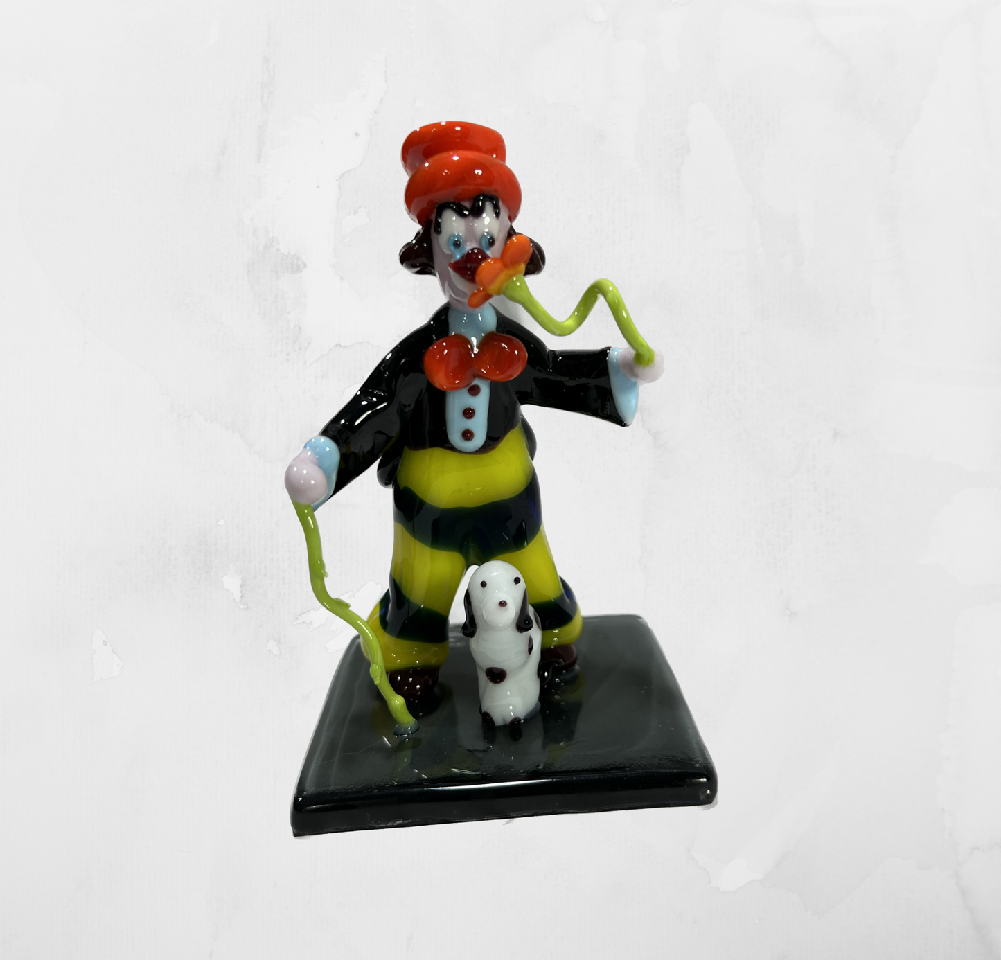 Sculpture - Figurines - Clown - Clown with flower and dog