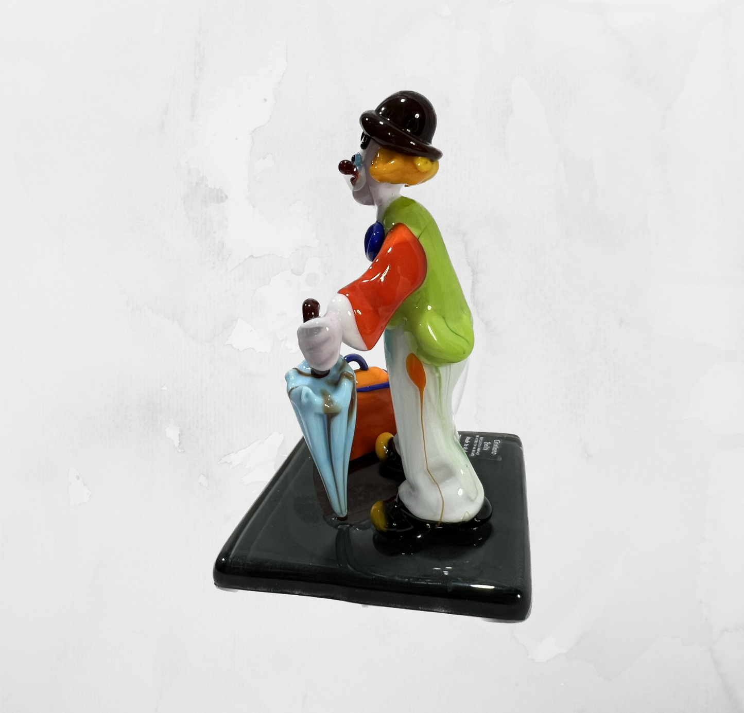 Sculpture - Figurines - Clown - Clown with umbrella and suitcase