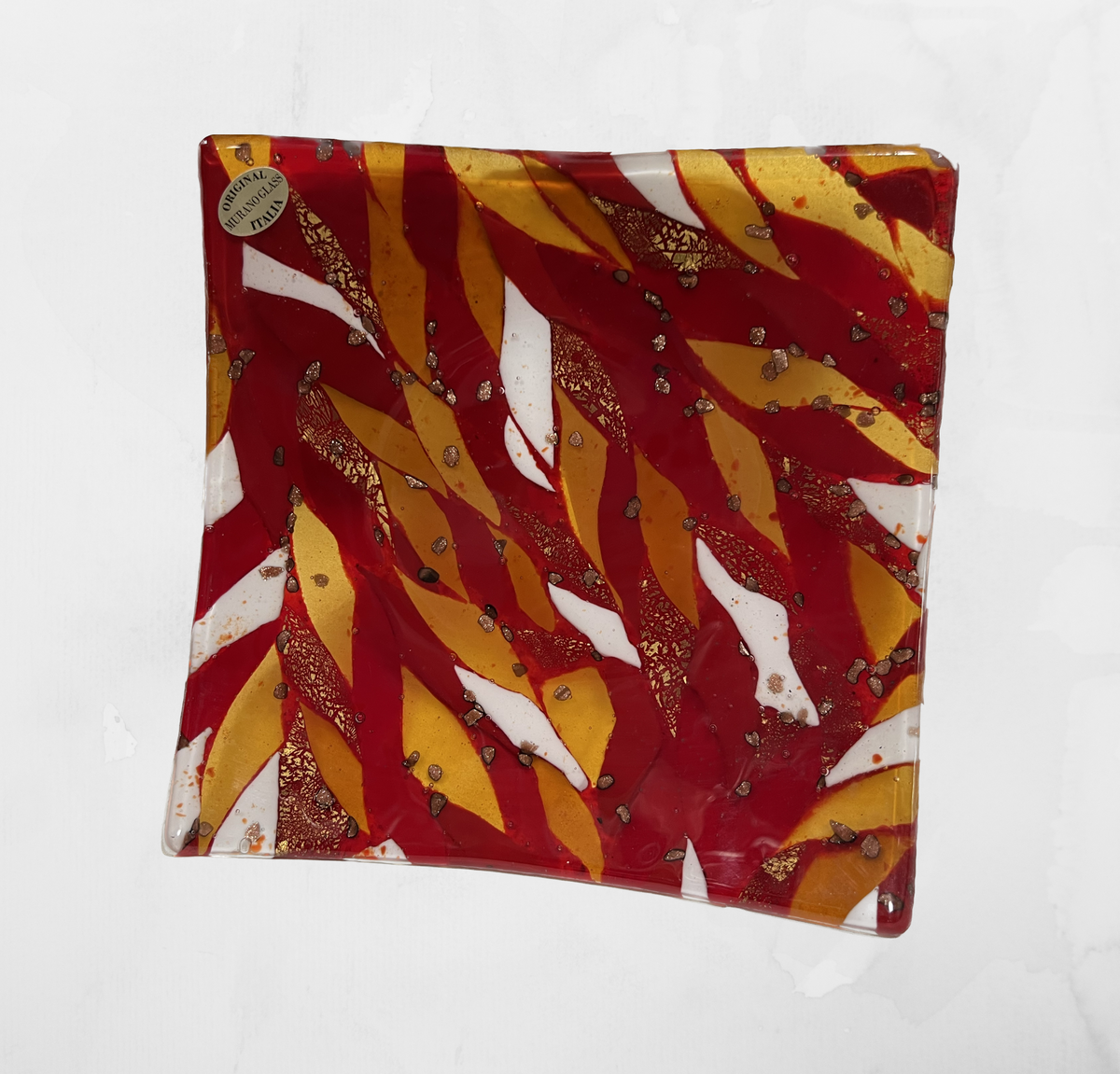 Centerpiece - Plates, pocket emptier - Lux - Red - Table-top square plate - Murano Art Italy