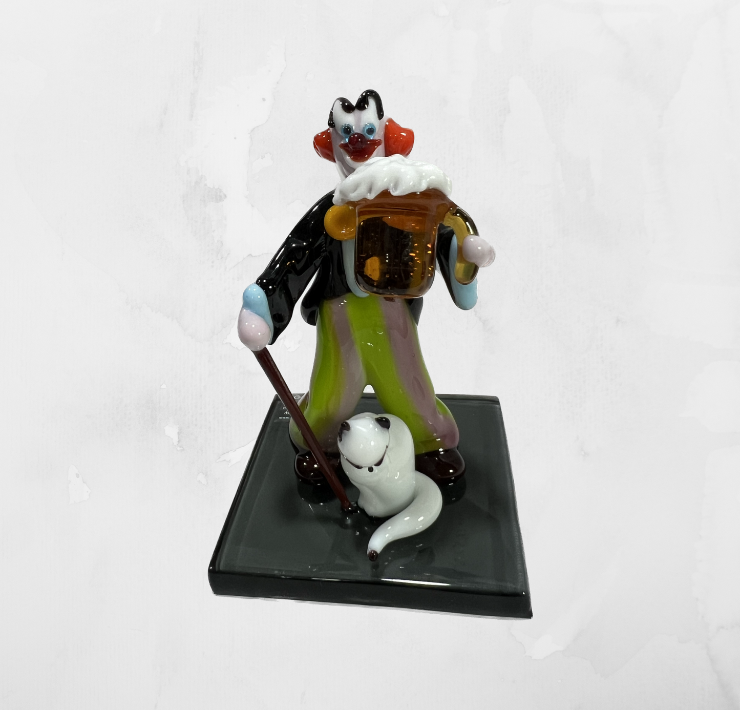 Sculpture - Figurines - Clown - Clown with beer and cat