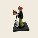 Sculpture - Figurines - Clown - Clown with beer and cat - Murano Art Italy