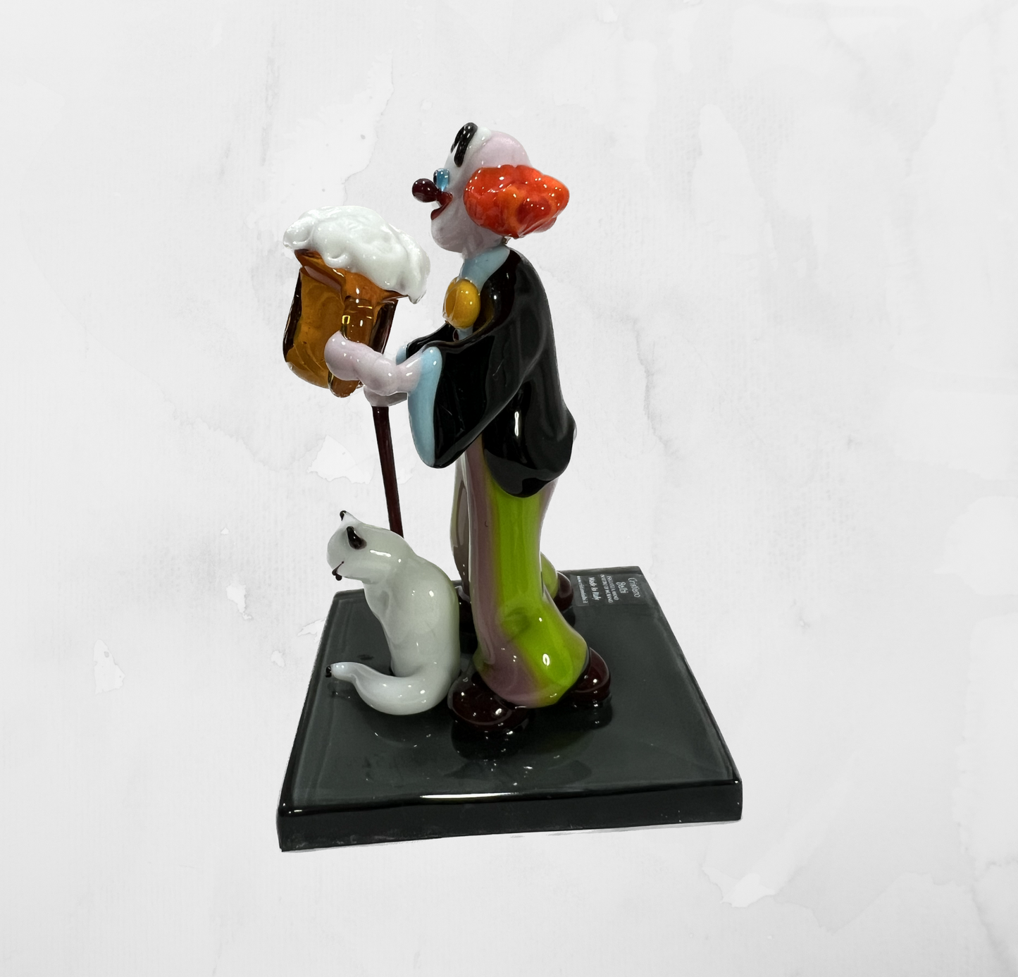 Sculpture - Figurines - Clown - Clown with beer and cat