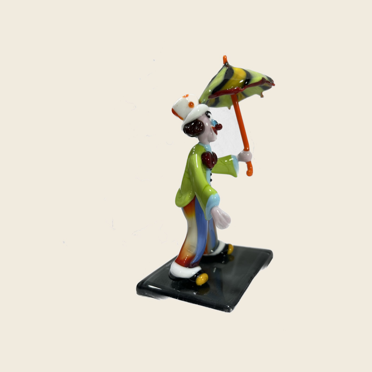 Sculpture - Figurines - Clown - Clown with open umbrella - Murano Art Italy
