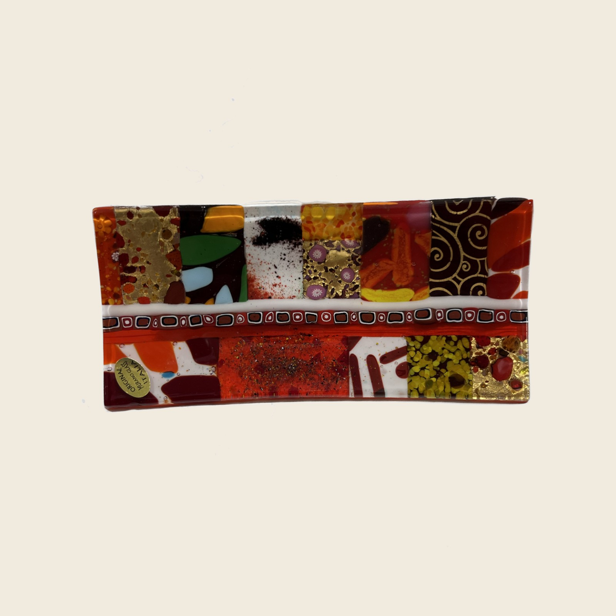 Centerpiece - Plates, pocket emptier - Ginevra - Red - Table-top "Gondola" - Murano Art Italy