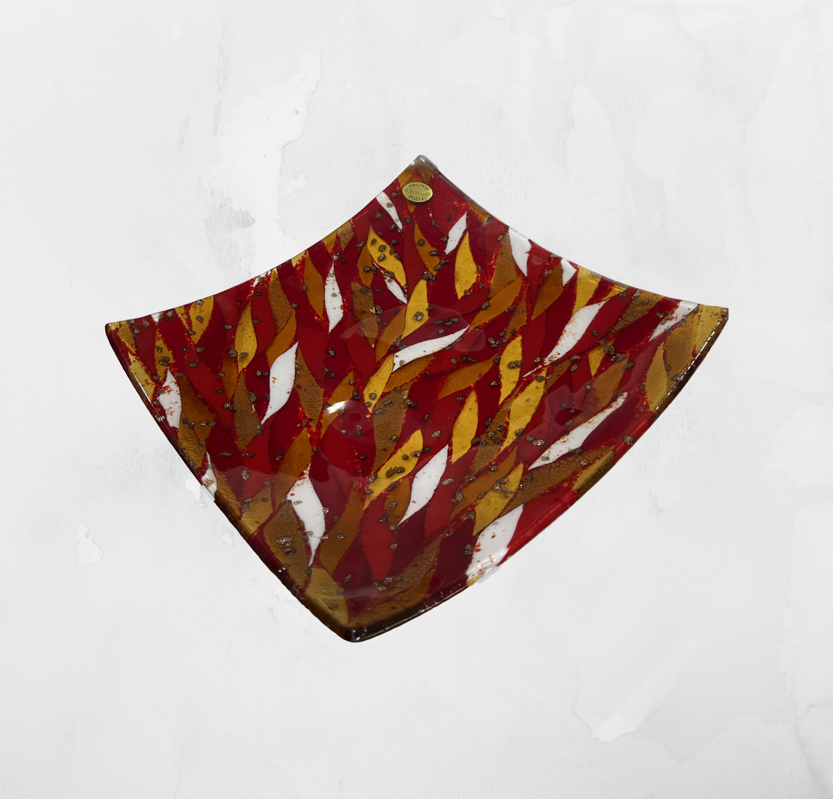 Centerpiece - Plates, pocket emptier - Lux - Red - Table-top square plate - Murano Art Italy