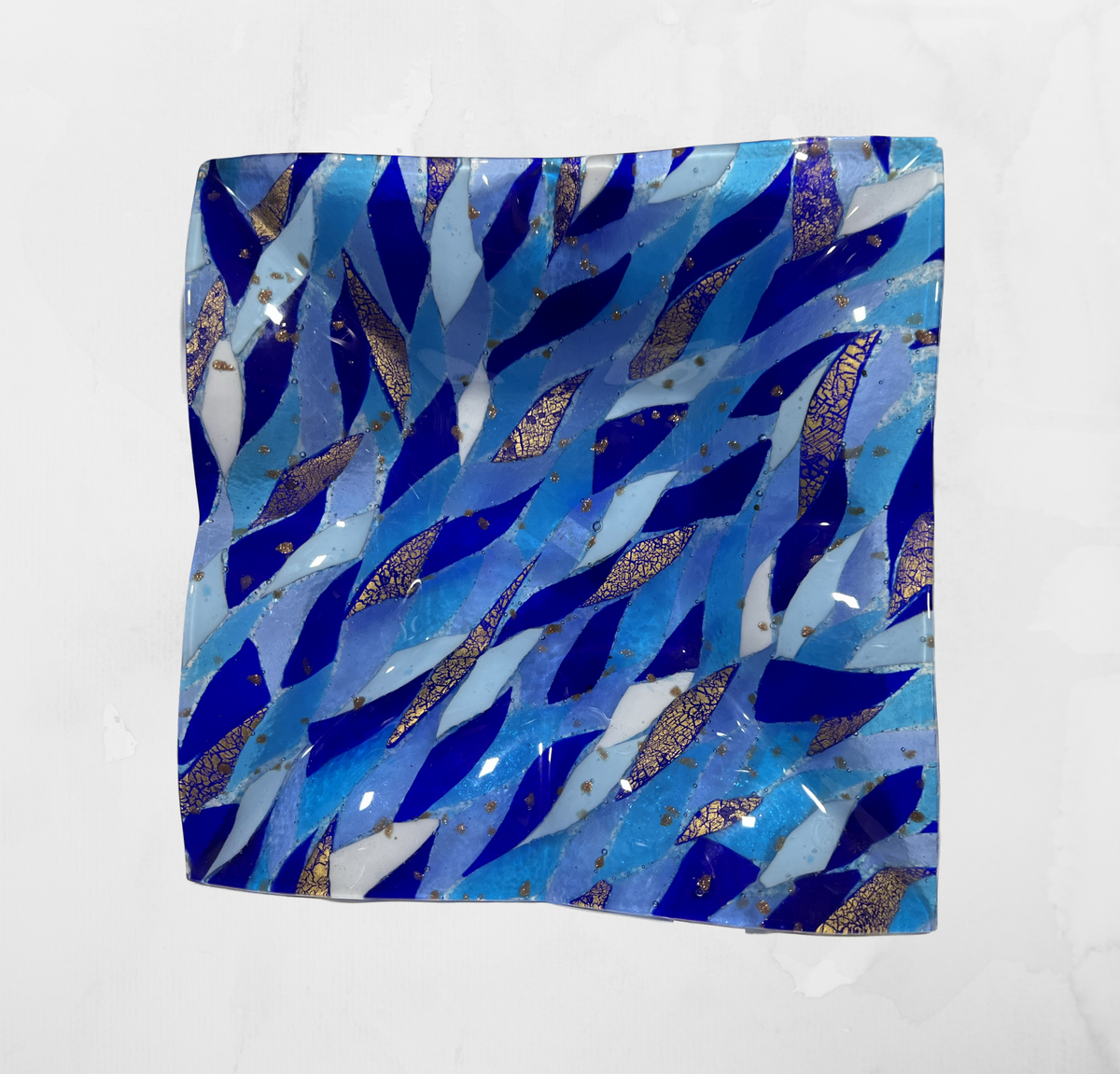 Centerpiece - Plates, pocket emptier - Lux - Blue - Table-top "Handkerchief" - Murano Art Italy