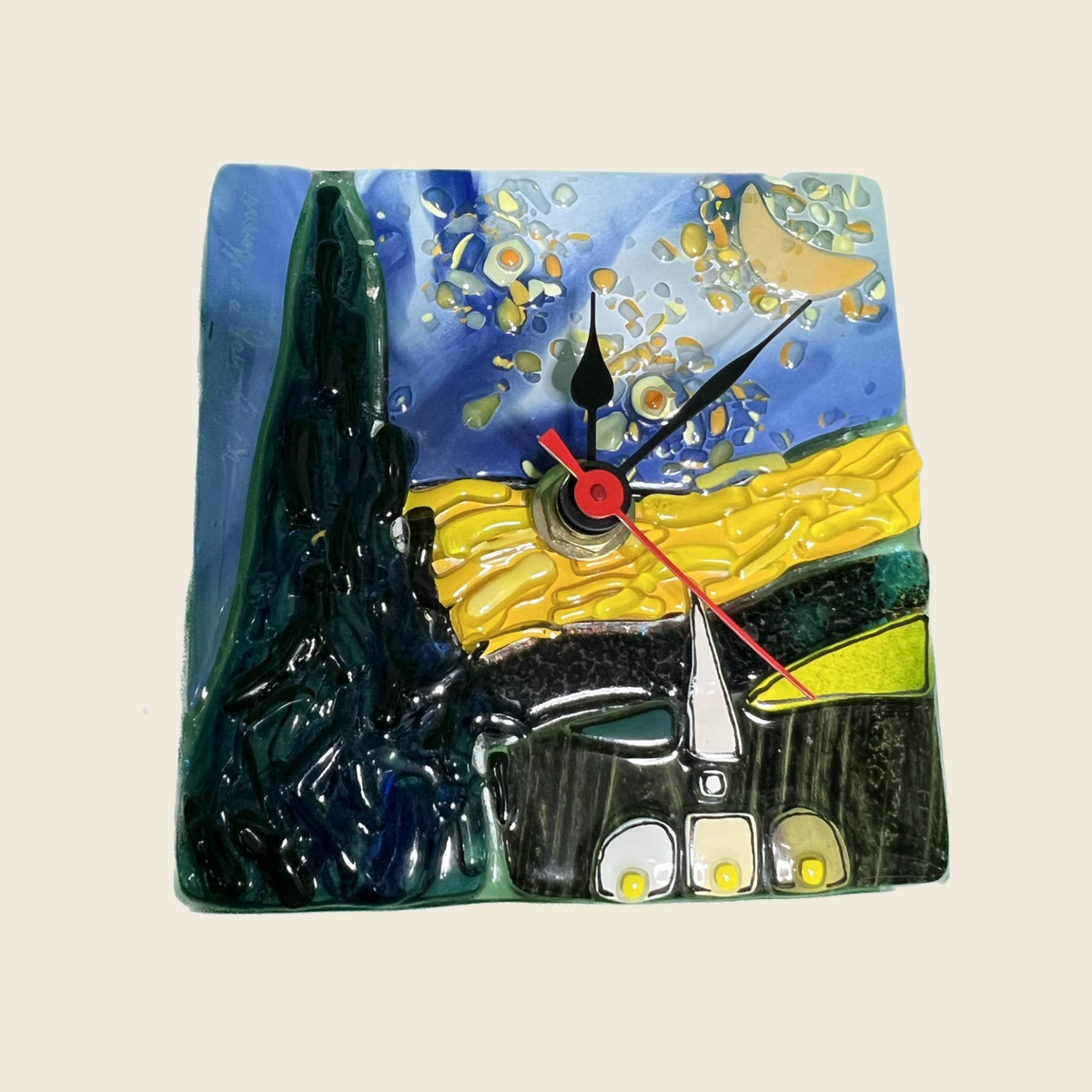 Van Gogh - The Starry night - Clock - Murano Art Italy
