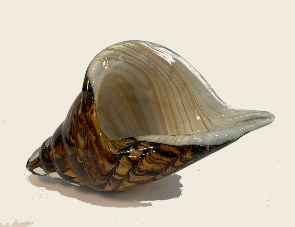 Seashell - Amber outside - Murano Art Italy