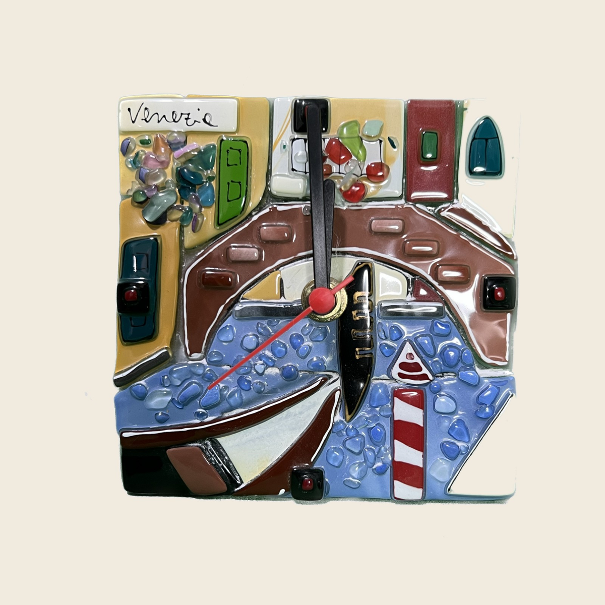 Landscapes - The canal of Venice - Clock - Murano Art Italy