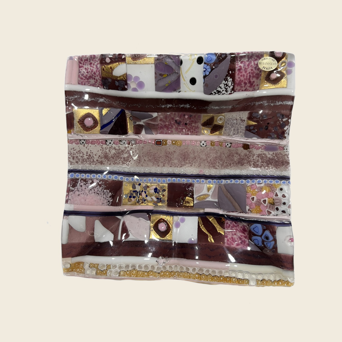 Centerpiece - Plates, pocket emptier - Ginevra - Amethyst - Table-top "Handkerchief" - Murano Art Italy