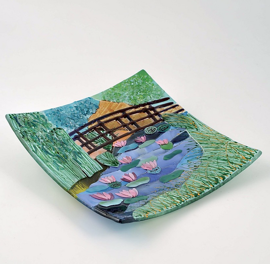 Monet - The bridge - Table-top square plate