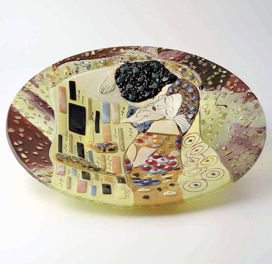 Klimt - The kiss - Table-top round plate