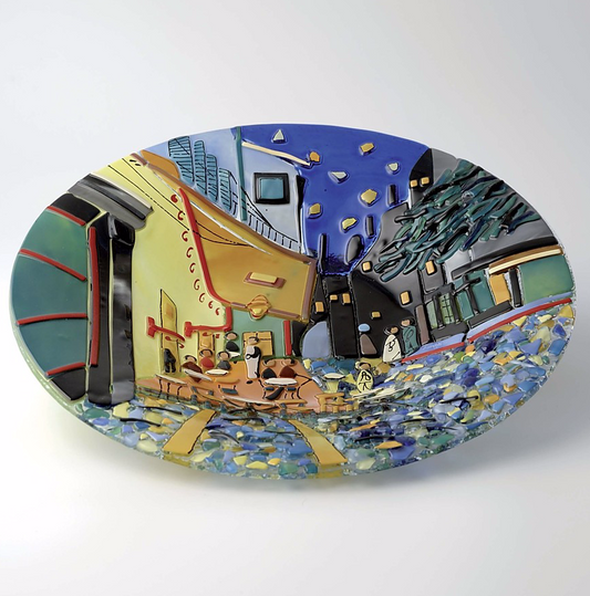 Van Gogh - The cafè terrace at night - Table top round plate