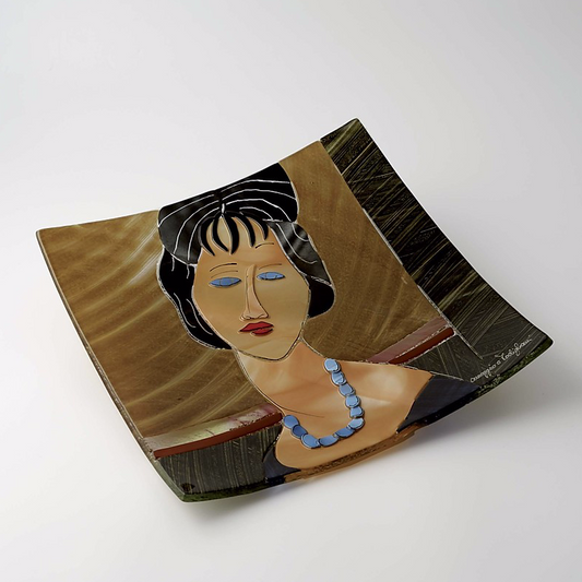 Modigliani - Jeanne Hébuterne con collana - Vassoio quadrato