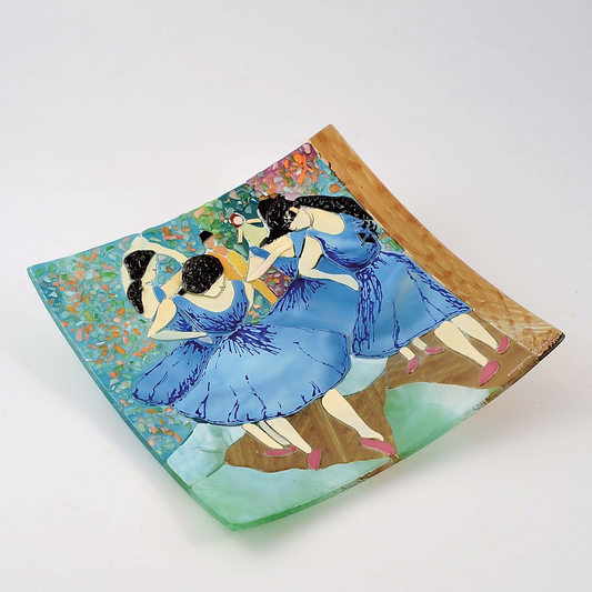 Degas - Ballerine in blu- Vassoio quadrato